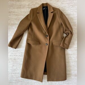 Zara Women's Camel Single-Breasted Wool Coat sz XL used